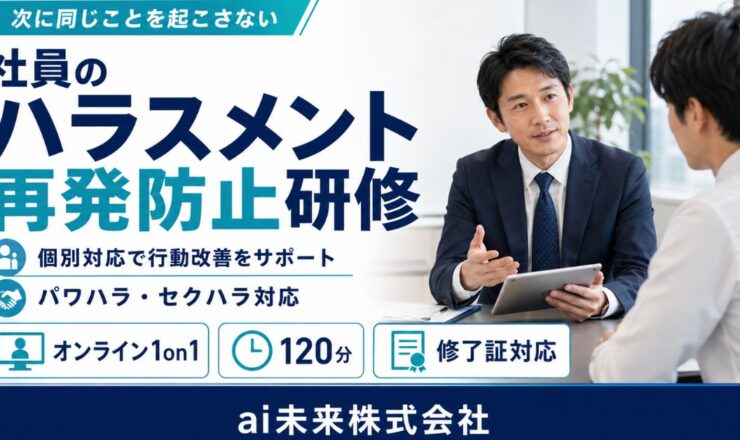 社員のハラスメント再発防止研修｜オンライン120分
