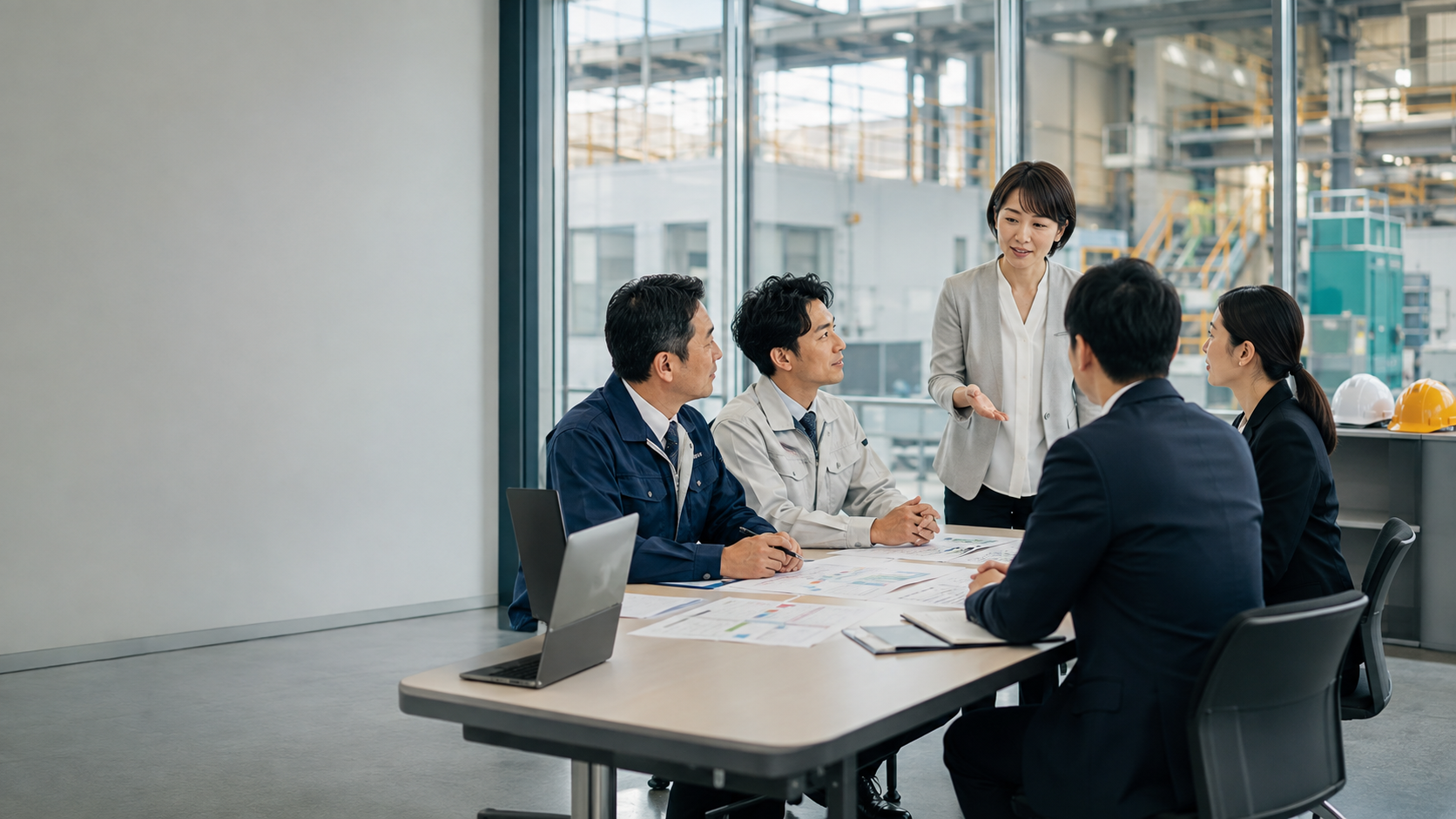 製造業・建設業の管理職と担当者がカスタマーハラスメント対応を検討する研修